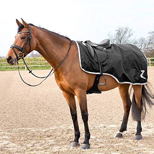Horze Reflective Horse Quarter Sheet - High-Visibility Riding Blanket With Fleece Lining, Yellow